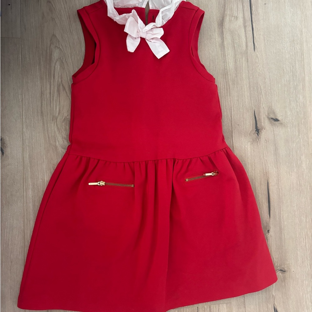 Janie and Jack Red Dress with White Bow